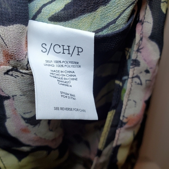 Cabi #3265 Osaka Nights Floral V-neck ruffle sleeveless sheer blouse S - Picture 8 of 10